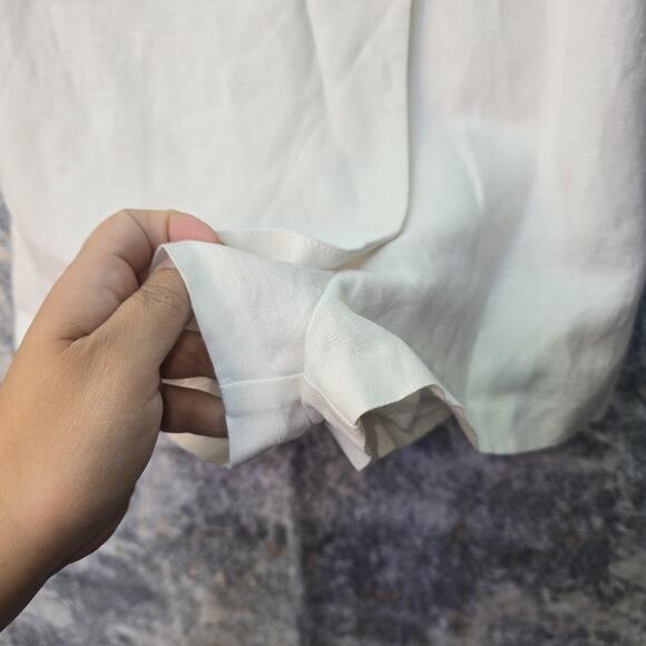 Express Romper Womens XXS Cream Sleeveless Double Breasted Blazer Linen Mob Wife - Picture 8 of 11